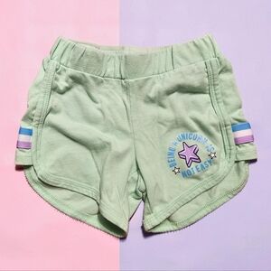 WONDER NATION Light Green Shorts with Pastel Stripes. Size XS 4/5.